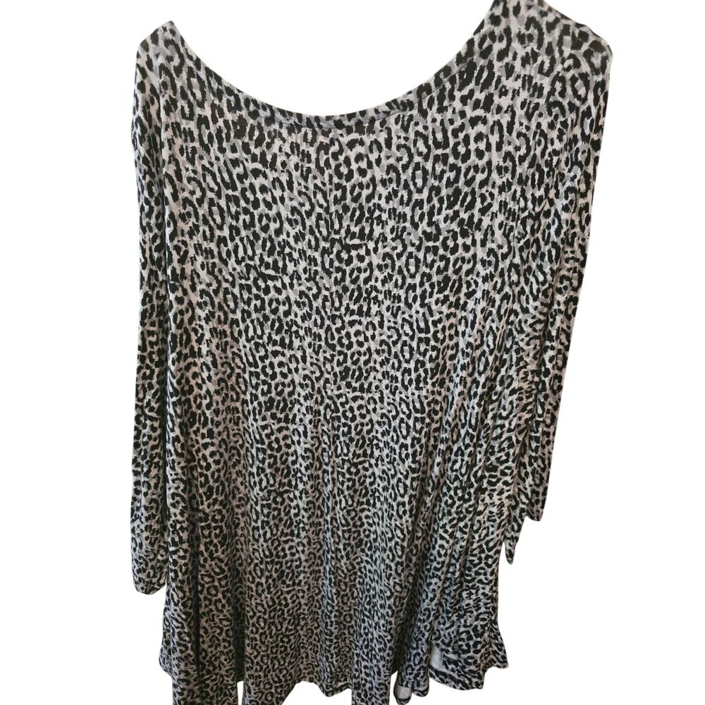 Roaman's Long Sleeve Top 2x 26/28 Womens Plus Size Flowy Gray Stretchy Casual - Picture 5 of 5